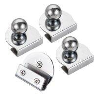 4 PCS Glass Door Handle Showcase Office Kitchen Bathroom No Drilling Pull Knob Clamp Home Decor for 5-8mm Thickness Glass