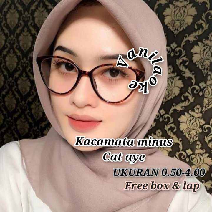 Kacamata Cat Aye Lensa Minus 050 4 00 Model Wanita Dan Pria Gaya Cat