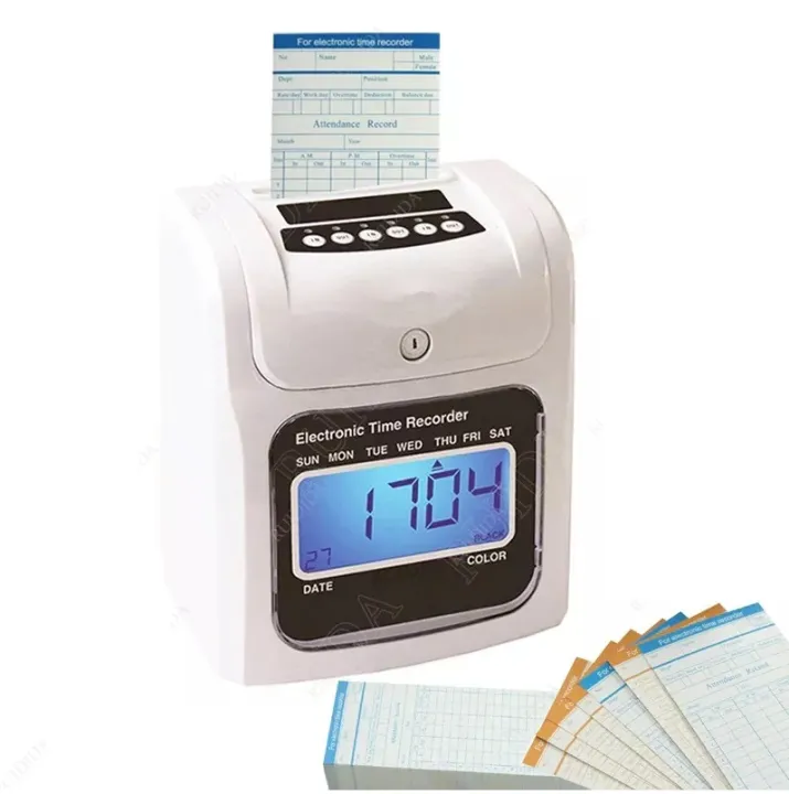 BUNDY CLOCK DIGITAL/ANALOG TIMER RECORDER, Punch Card Digital Time ...