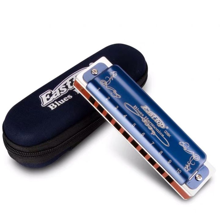 blues-t008k-diatonic-10-furos-harmonica-rg-o-chave-c-instrumentos-musicais-presente