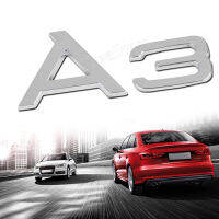 สติกเกอร์รูปลอกตรารถยนต์โลหะด้านหลังรถ A3โลโก้โลหะแบบใหม่สำหรับ Audi สีเงิน