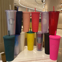 Starbuck Official Store Starbuck Pink Gold Red Yellow Black Aurora Gradient Diamond Cut Rivet Shape ทุเรียนฟางเครื่องดื่มเย็นถ้วย Spot Starbuck Official Store Starbuck Mug