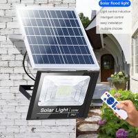 KKSKY ไฟโซล่าเซลล์ 1000W 500W 300W 200W 100W 60W 40W ไฟในสวน ไฟสนาม แผงโซลาร์เซลล์ Solar light โคมไฟโซลาร์เซลล์ แสงสีขาว จับเวลาระยะไกล กันฝน