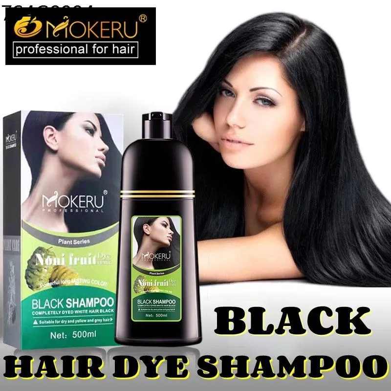 Color permanent MOKERU Black Hair Shampoo fast dye black hair Shampoo  Coverage Black Hair Dye Hair Colorin 500ml | Lazada PH