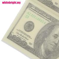 {whitebright} 10Pcs 100 Dollars Money Printed Paper Napkins Thick 3 Layers Pocket Tissue Paper