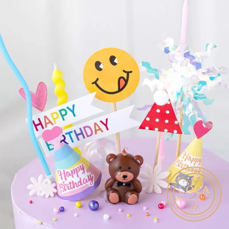 Bộ nến Happy Birthday màu Pastel phong cách Hàn Quốc 