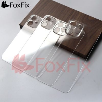 Foxfix กระจกหลังใสสำหรับ8 Plus X XS MAX XR 11 Pro Max 12 Mini 12 Pro Max ฝาหลังปิดโทรศัพท์กระจกหลังแผงตัวเรือน