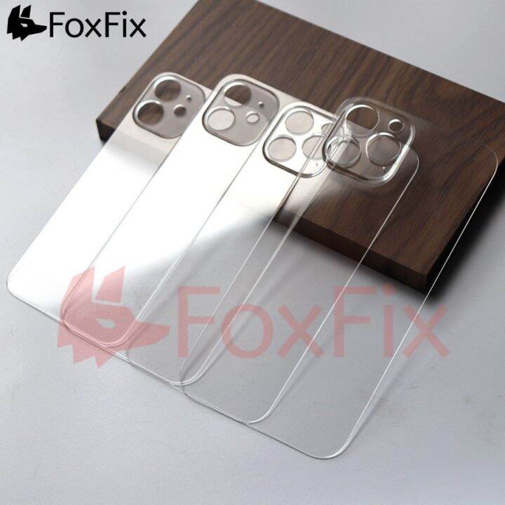 foxfix-กระจกหลังใสสำหรับ8-plus-x-xs-max-xr-11-pro-max-12-mini-12-pro-max-ฝาหลังปิดโทรศัพท์กระจกหลังแผงตัวเรือน