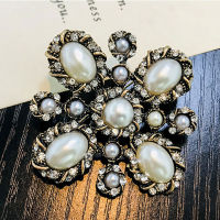 Retro Famous Luxury Brand Designer Brooch High Quality Big Pearl 5 Jewelry Brooches Pins Broach For Women Sweater Dress