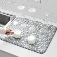 1pc 40x46 Drain Mat Multi-purpose Kitchen Drying Mat Cups Dishes Cutting Board Absorbent Placemat Water Control Sponge Table Mat