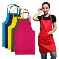 Polyester+ Cotton Home Pure Color Cooking Kitchen Apron For Woman Men Chef Waiter Cafe Shop Hairdresser Couples Plain Apron Aprons