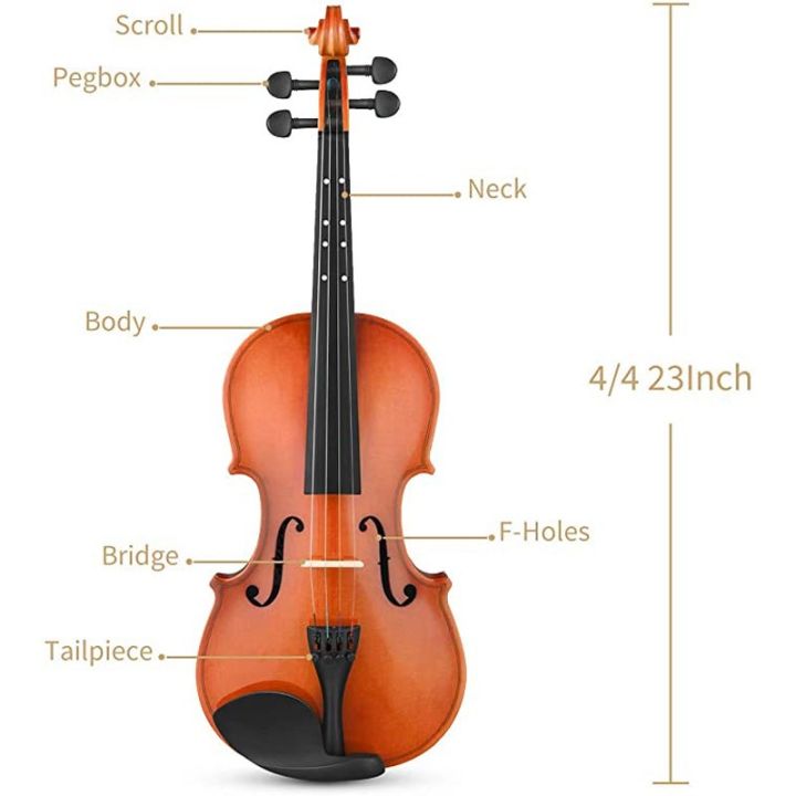 ไวโอลิน-violin-wood-ไวโอลีน-ไวโอลินไม้-คุณภาพสูง-พรีเมี่ยม-อุปกรณ์ครบชุด-พร้อมกระเป๋าใส่ไวโอลิน-ขนาด-4-4-สีน้ำตาลดำ