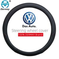 100% DERMAY พวงมาลัยรถยนต์หุ้มหนังสำหรับ Volkswagen VW T4 T5 T6 Multivan Caravelle Auto อุปกรณ์ตกแต่งภายในรถยนต์