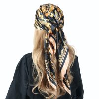 【CW】 Scarf Luxury Brand 90x90cm Silk Foulard Bandana Cheveux Soft Neckerchief Hijab Hair Scarves Ladies