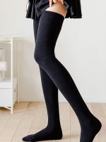 【CW】 Socks Thigh Over The Knee Stockings Ladies Color Gray Polyester 1 Pairs