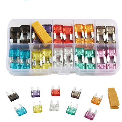 120Pcs Profile Small Size Blade Car Fuse Assortment Set for Auto Car Truck 2357.5101520253035A Fuse with Plastic Box