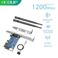 อะแดปเตอร์ Wifi EDUP 1200Mbps PCI Express การ์ดเน็ตเวิร์กไร้สาย2.4G/5Ghz PCI LAN อะแดปเตอร์ไร้สายบลูทูธสำหรับพีซีและเดสก์ท็อป