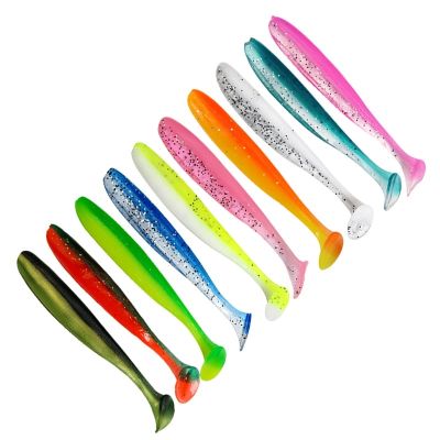 ❈► 10PCS Fishing Soft Lure 7.5cm/2g 5.5cm/1.2g Plastic T Tail Bait Artificial Worm Swimbait