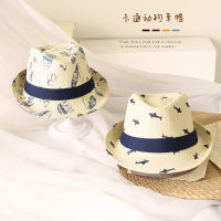 [hot]Childrens Straw Hat Boys Summer Beach Sun Hat Weave Breathable Kids Jazz Straw Cap Boys Panama Cowboy Hat Sombrero Infant