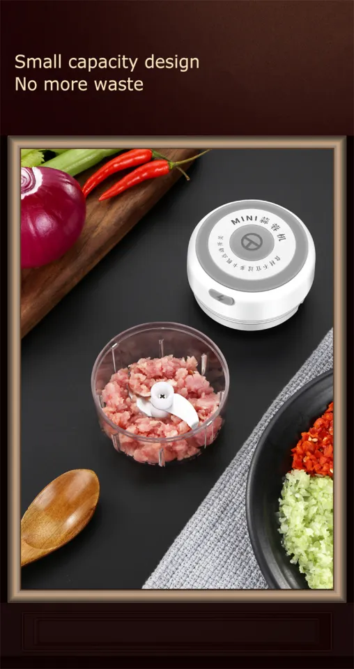 New USB Charge Wireless Electric Meat 3Level Grinder Food Chopper Mini  Stainless Electric Kitchen Chopper Meat