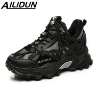 Mens Sneakers Breathable Damping Sports Shoes Women Casual Shoes Thick Sole Running Walking Shoes Trainers Sport Sneakers