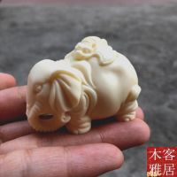 ☢ Ivory fruit elephant elephant hand play ornament sculpture auspicious animals such as image car furnishing articles like process