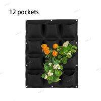 12 Pockets Vertical Garden Planter Non-woven Fabrics Wall Hanging Planting Bags Black Decoration Accessories 17TH