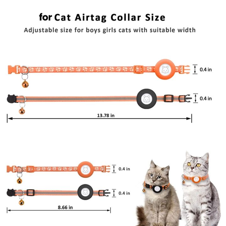 2pack-cat-collar-for-air-tag-cat-collars-with-safety-buckle-and-removable-bell-for-apple-airtag-small-pet-collar