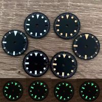 29Mm Vintage Watch Dial Green Luminous GMT Dial Watch Modification Accessories For NH34 Movement