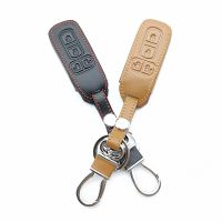 wenminr Soft texture leather motorcycle key case cover set for Honda n-one N-BOX N wagon Plus 2018 new 4 buttons keypad shell