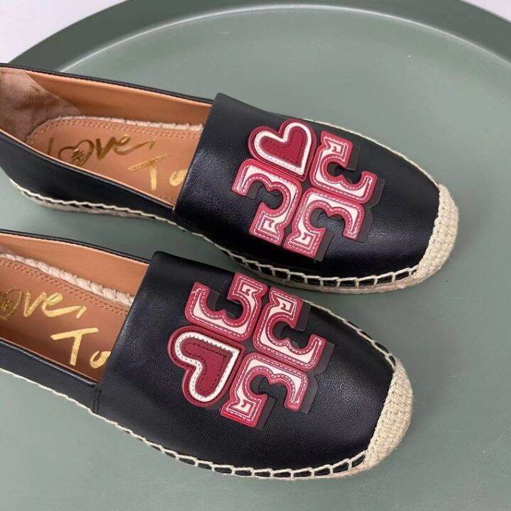 2023-new-tory-burch-nbsp-nbsp-love-logo-soft-leather-fishermans-shoes-casual-flats