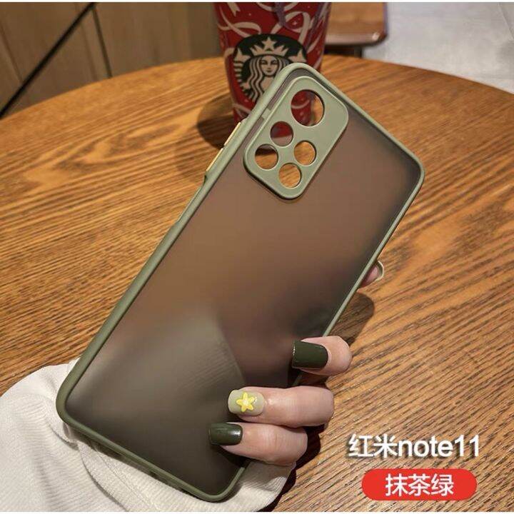 ส่งจากไทย-case-xiaomi-redmi-note11-4g-เคสกันกระแทก-เคสปุ่มสีผิวด้าน-กันรอยกล้อง-ขอบนิ่มหลังแข็ง-เคสเสี่ยวมี่เรดมีnote11