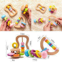 Baby Wooden Toys Rattles for Toddler Newborn Xmas Gift Grasp Play Game Teething Infant Toy Early Musical Educational Montessori