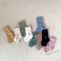 【hot sale】 ☋ C10 Newborn Baby Socks 0-2 Years Old R Letter Cool Boys Socks Girls Socks