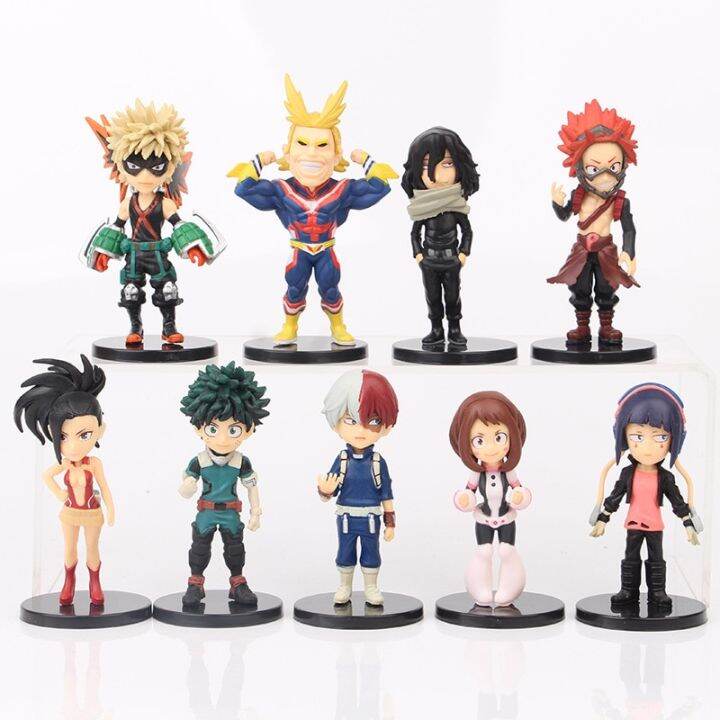 ใหม่9ชิ้นอะนิเมะตุ๊กตาฮีโร่ของฉัน-a-cademia-รูปการกระทำ-izuku-midoriya-shouto-todorok-bakugou-katsuk-ฮีโร่รุ่นของเล่นของขวัญเด็ก