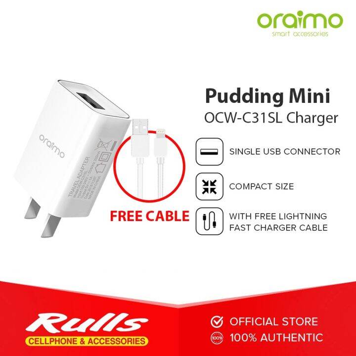 【Hot】 Oraimo Pudding Mini OCWC31SL Charger Single USB Port Compact