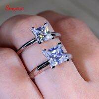 แหวนหมั้นตัด Moissanite สุดสุด2CT 1CT ไม่มีสีวีเอสแหวนหมั้นสำหรับเจ้าสาวทำจากเงิน