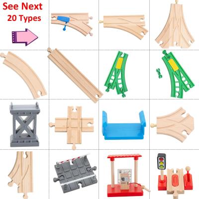 TBKJOYS Wooden Train Track Railway Accessories All Kinds of Wood Track Variety Component Educational Toys