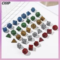 CXXP 35Pcs D4 D6 D8 D10 D12 D20 Polyhedral แวววาว Iidescent ชุดลูกเต๋า อุปกรณ์เสริมเกม ลูกเต๋า