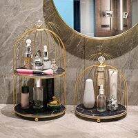 Iron Art Nordic Bird Cage Rack Lipstick Perfume Cosmetic Skin Care Product Storage Rack Finishing Table Rack