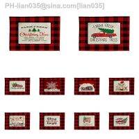 Christmas Plaid Placemat Tablecloth Soft Mat Washable Fabric Table Mats Napkins Simple Design Tableware Home Table CDL902