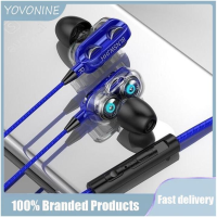 YOVONINE หูฟังอินเอียร์แบบมีสาย,หูฟัง HIFI หูฟังสเตอริโอตัดเสียงรบกวนหูฟังใส่ได้นานโดยไม่เจ็บหูหูฟังมีไมโครโฟน HD