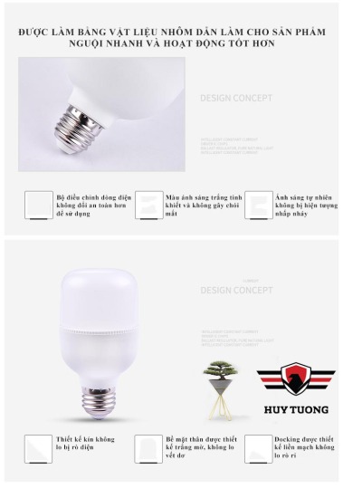Bóng led bulb led trụ nhựa siêu sáng ánh sáng trắng  5w - 10w - 15w - 20w - ảnh sản phẩm 7