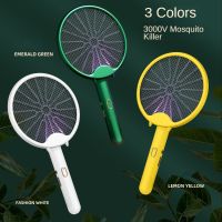 Foldable 3000V Electric Mosquito Killer Fly Swatter Trap USB Rechargeable Mosquito Racket Insect Killer with UV Light Bug Zapper