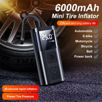 มินิรถยาง Inflator แบบพกพา Air Compressor ชาร์จไร้สาย Inflatable ปั๊ม LED สำหรับรถจักรยานยนต์จักรยานยาง Balls