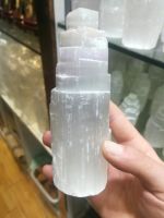 1pc Selenite Crystal Candelabrm Reiki Healing Mental Clarity Gypsum Crystal Candleholder Remove Negative Energy Decoration LU