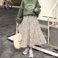 Womens Skirts Harajuku High Waist Floral Print Skirts for Women Spring Autumn Midi Vintage Skirt Female Korean Style Long Skirt