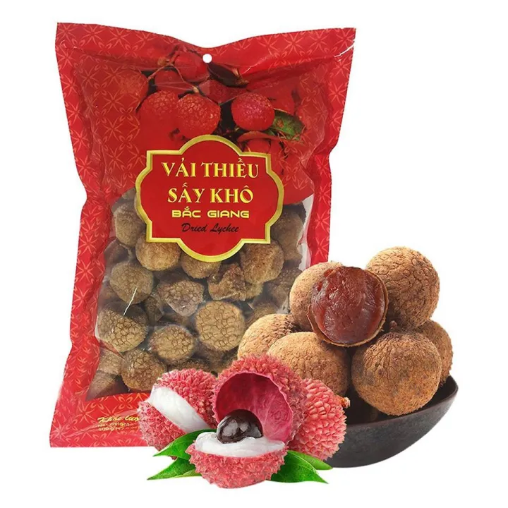 Vải Thiều Sấy Khô Vinafruits (túi 500g) Đồ Ăn Vặt