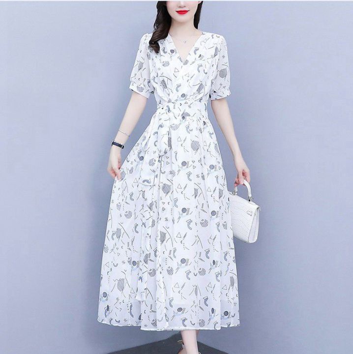 One-Piece Dress Women's Summer 2023 New Temperament Western Style Mid ...