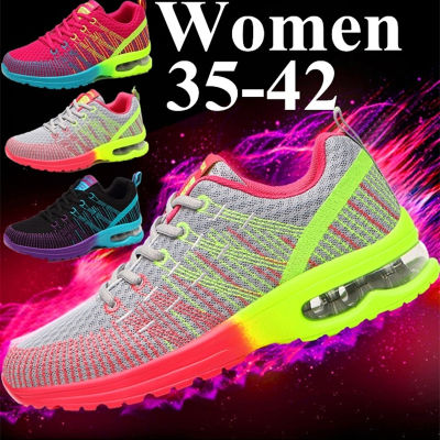รองเท้าวิ่งกีฬาผู้หญิงกลางแจ้งระบายอากาศสบายรองเท้าน้ำหนักเบารองเท้าผ้าใบตาข่ายกีฬา 35-42